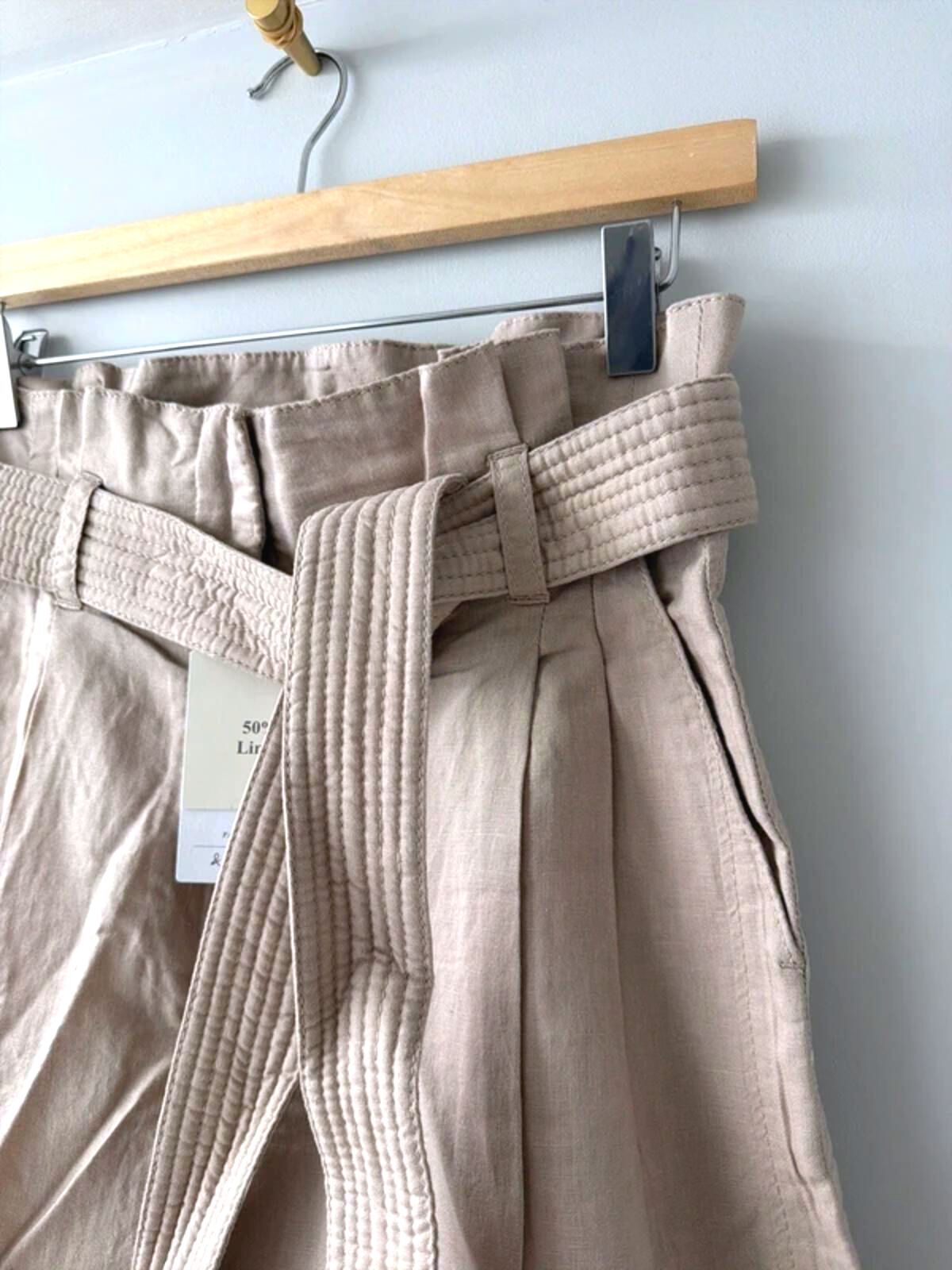 Women’s & Other Stories Linen High Waisted Tie Front Style Shorts - Uk6 - 3444