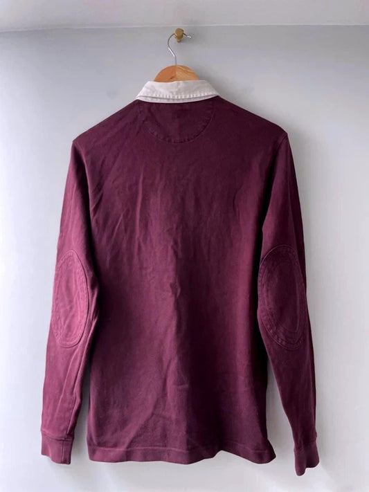 Men’s Fred Perry Classic Rugby Polo Top In Burgundy - Small - 2998