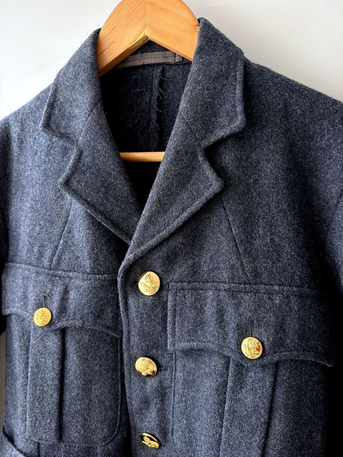 Vintage 1952 RAF Senior Airman's Wool Aircraftsman Jacket In Navy - XSmall -3834