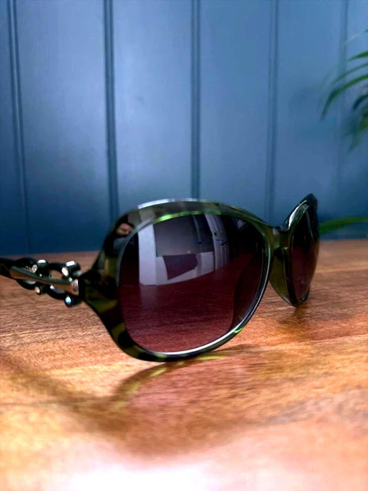 Women’s Dolce & Gabbana Round Frame Tortoise Shell Sunglasses In Green - 3352