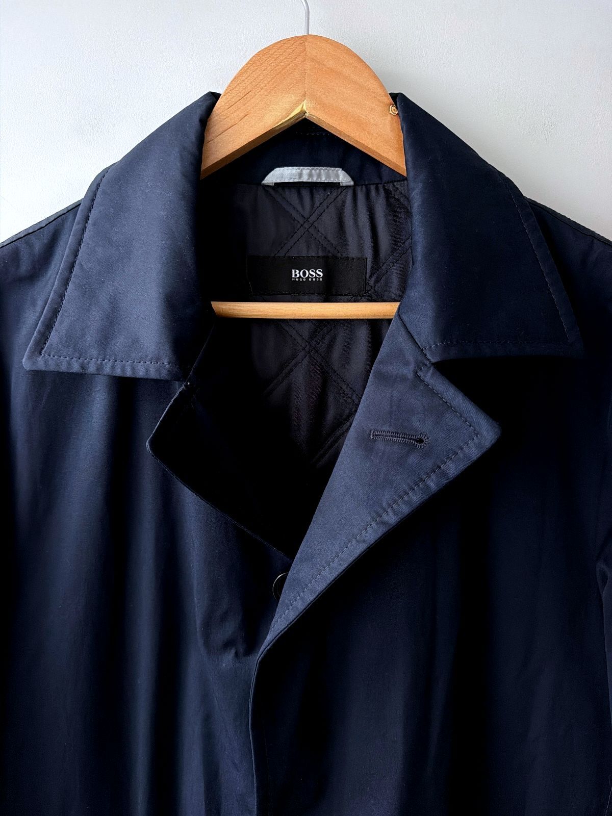 Men’s Hugo Boss Water Repellent Overcoat Jacket In Navy - Medium - 3827