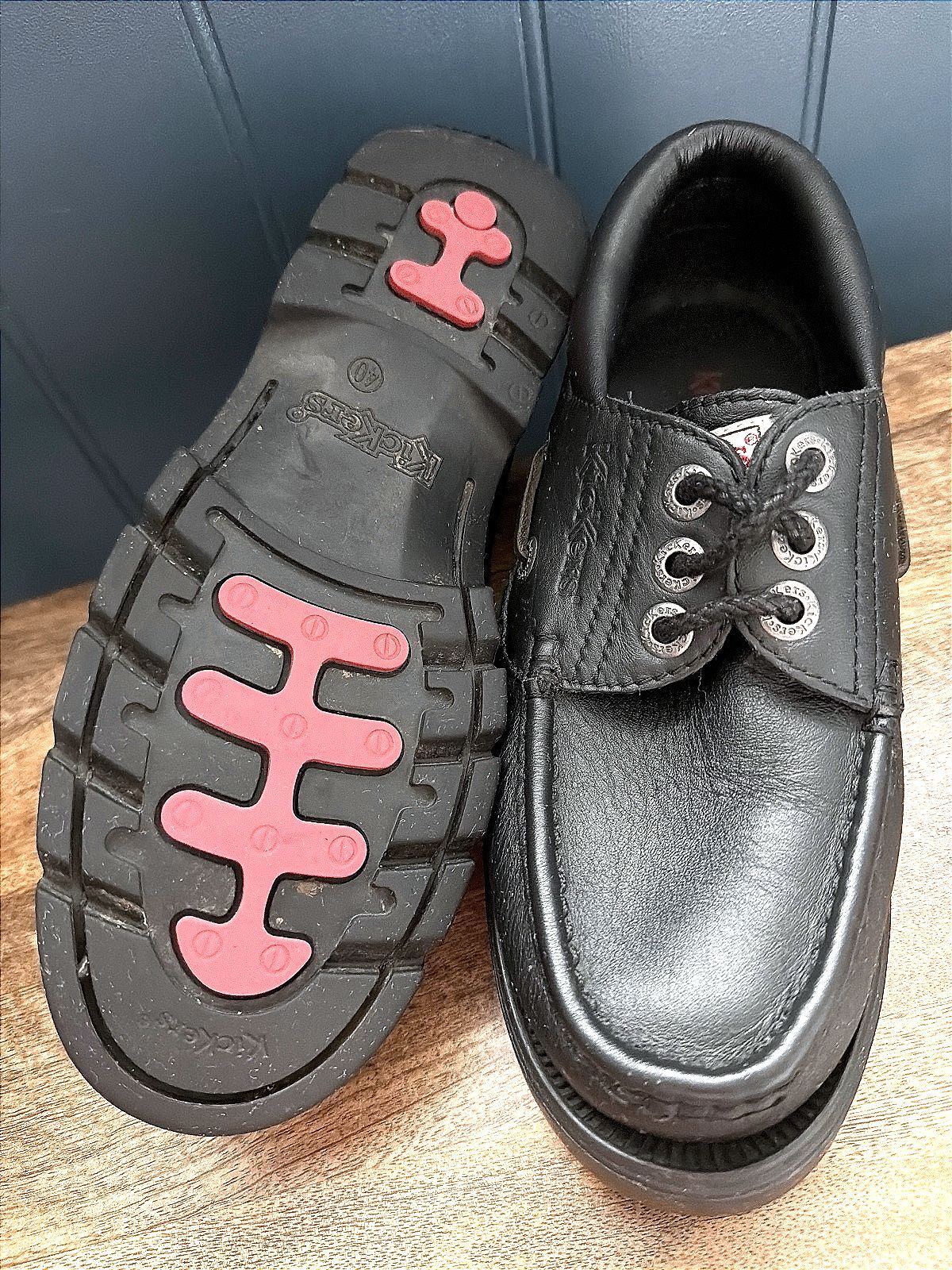 Women’s Kickers Chunky Sole Lace-up Shoes In Black - Uk7 - 3615