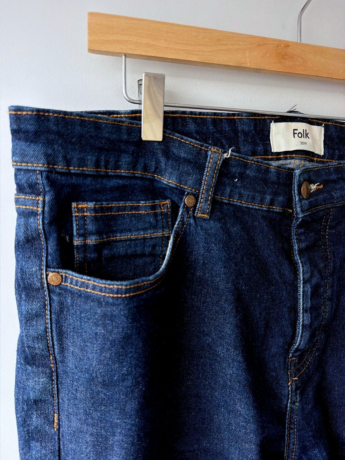 Men’s Folk Slim Fit Denim Jeans In Navy Blue - W36/L32 - 3736