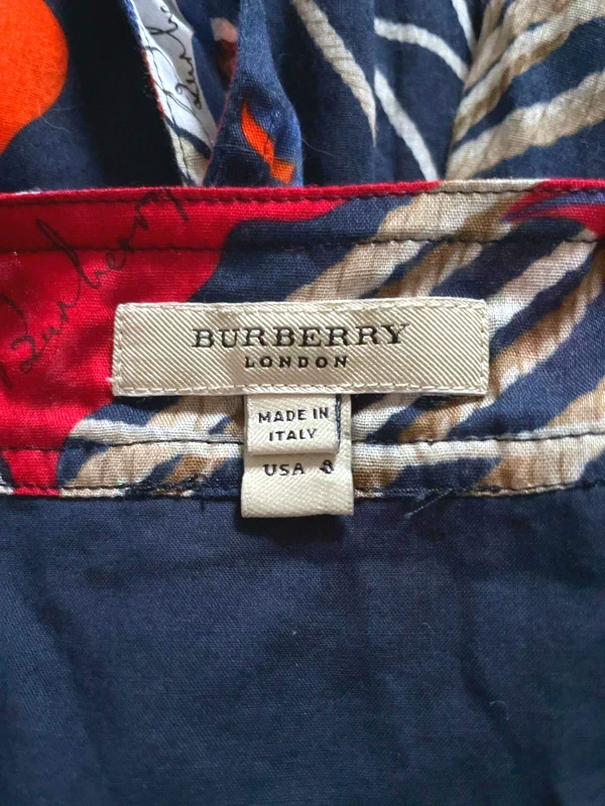 Women’s Burberry Nautical Print Dress with Side Zip in Navy/Red - UK10 - 2919