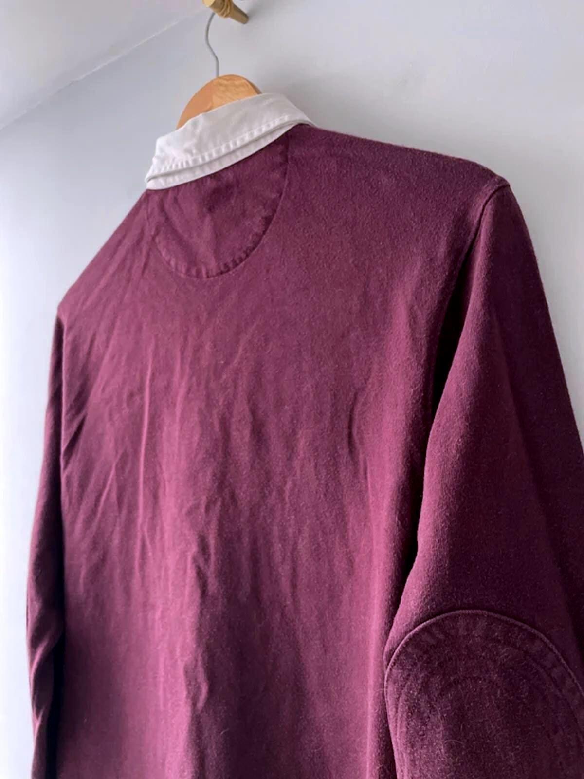 Men’s Fred Perry Classic Rugby Polo Top In Burgundy - Small - 2998