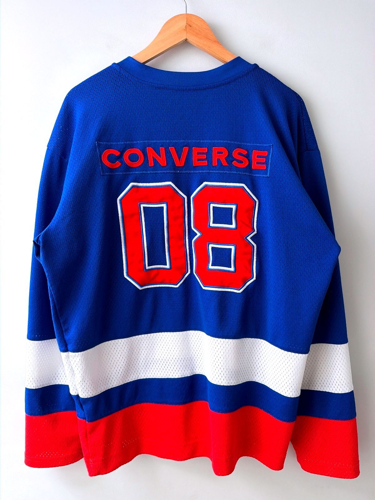 Mens Converse Oversized Fit Ice Hockey Jersey Top In Blue - Medium - 3567