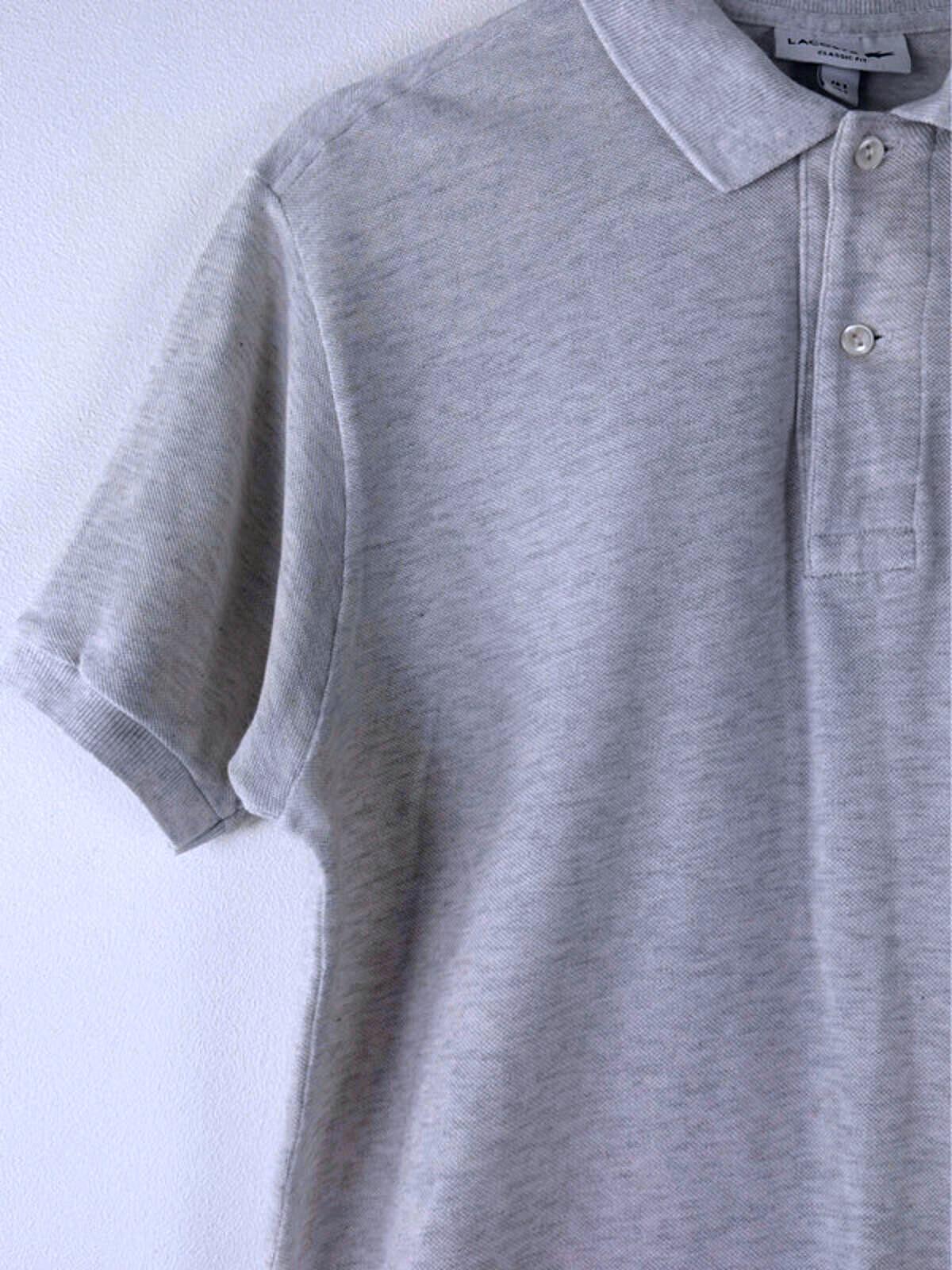 Men’s Lacoste Classic Fit Polo Shirt Top In Grey Marl - Medium -1386