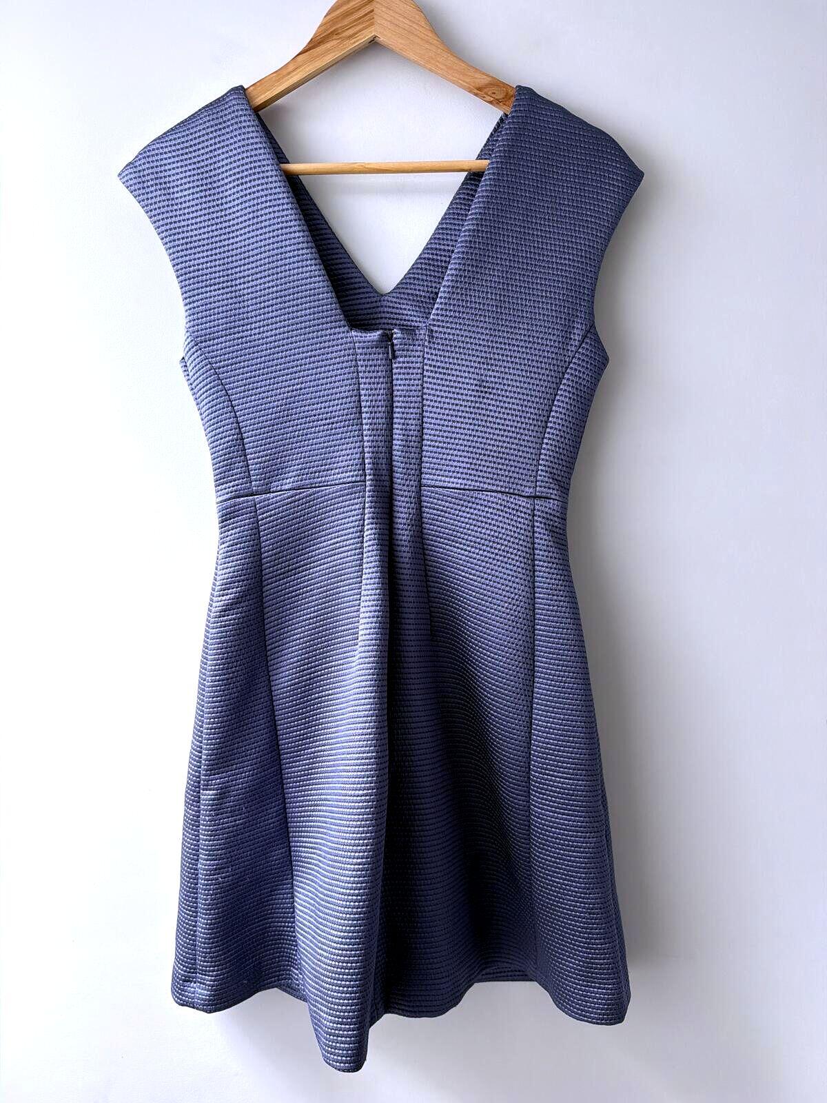 Womens Reiss Anouk Fitted Sleeveless V-Neck Dress In Blue - Uk10 - 3517