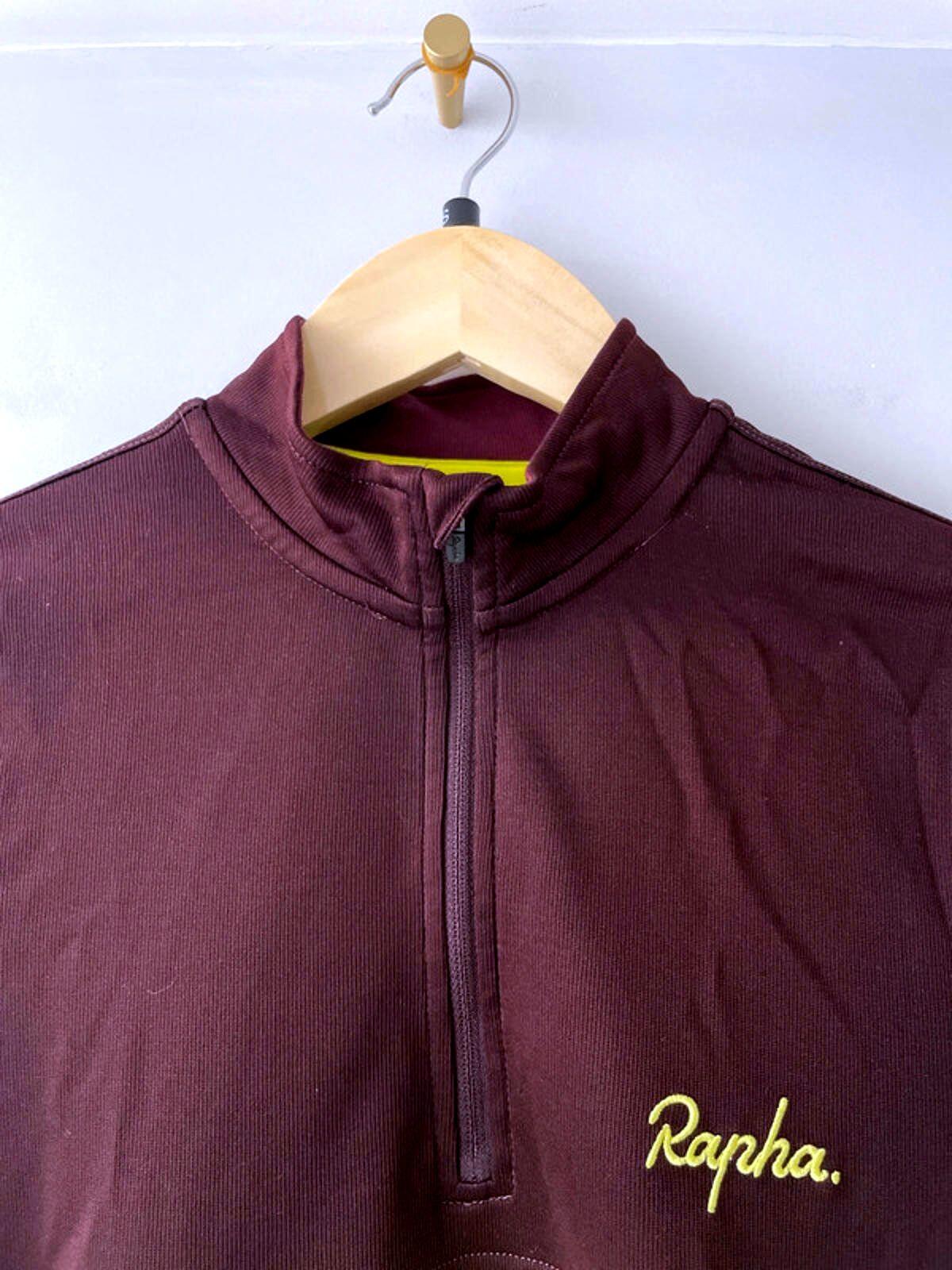 Men’s Rapha Club Merino Wool Cycling Jersey Top In Burgundy - Small - 2317