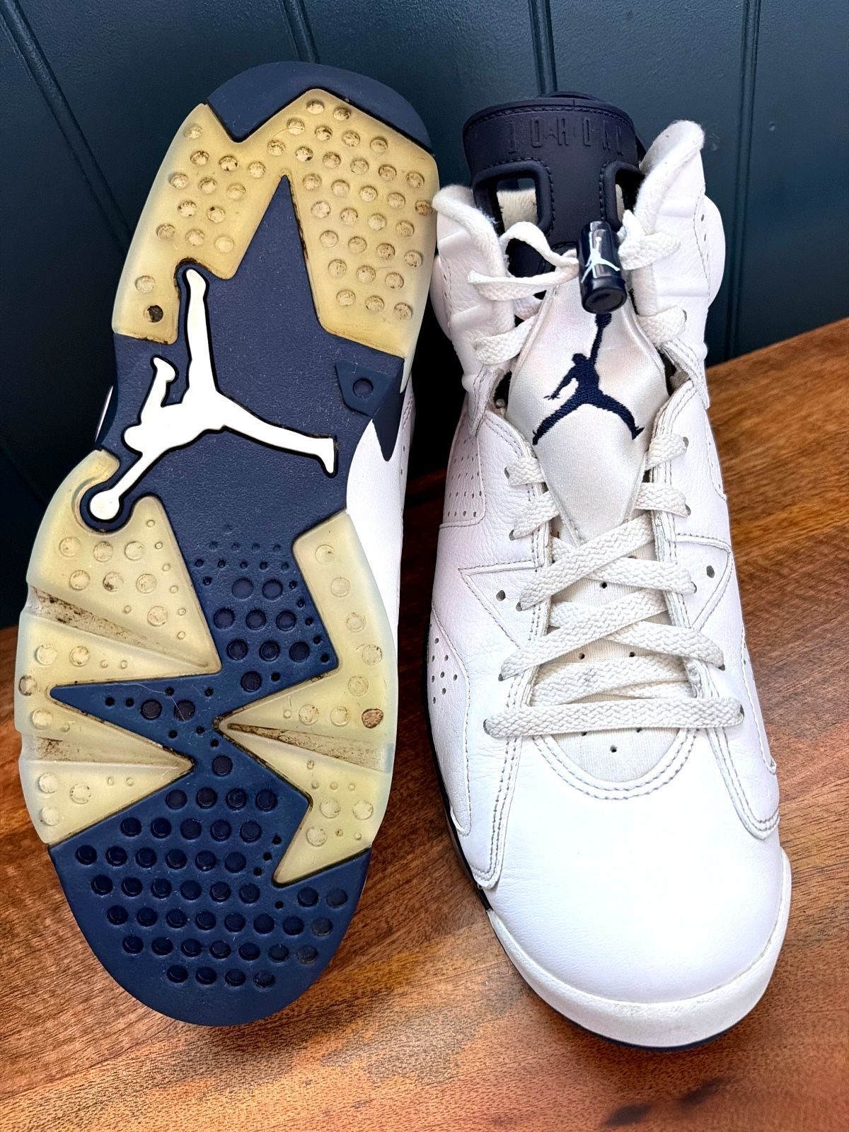 Mens Air Jordan 6 Rare Retro Leather Basketball Trainers In White - Uk9.5 - 3613