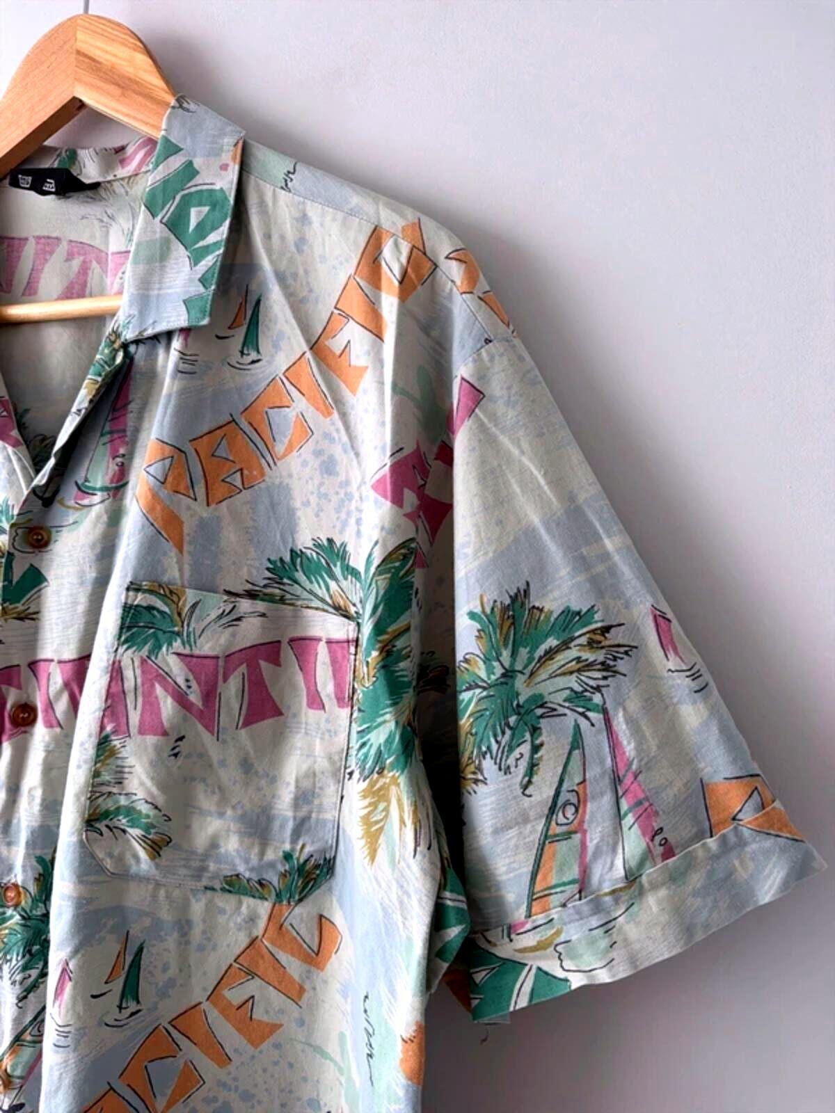 Men’s Vintage pacific print revere collar shirt - xlarge - 3416