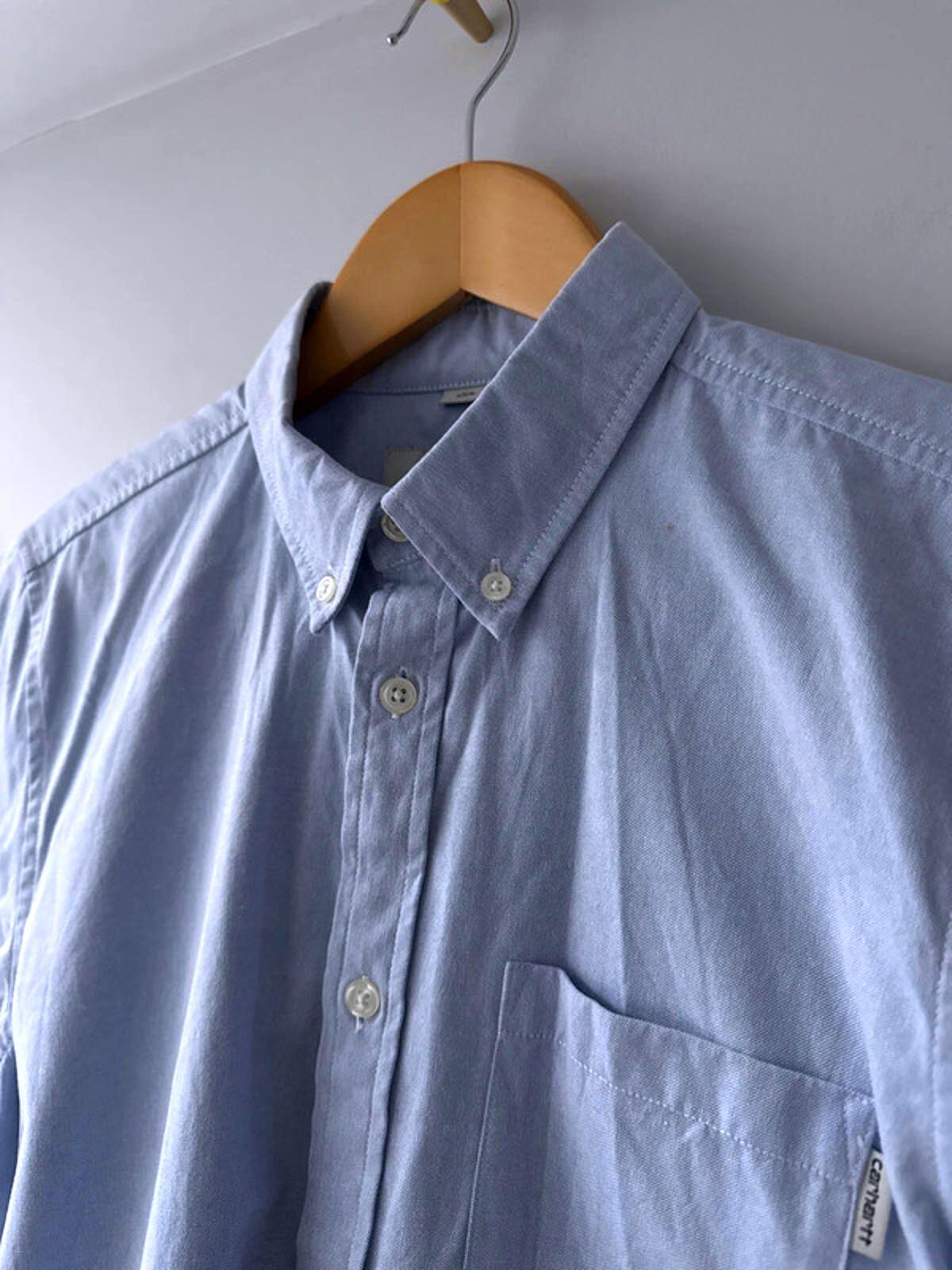 Men’s Carhartt slim fit long sleeve turner oxford shirt in blue - Medium - 0283