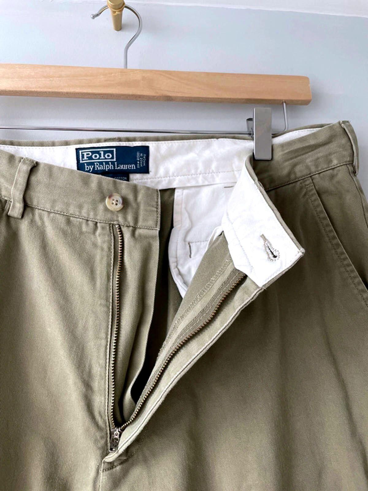 Men’s Ralph Lauren Premium Classic Chino Trousers In Khaki - W35/L30 - 1717