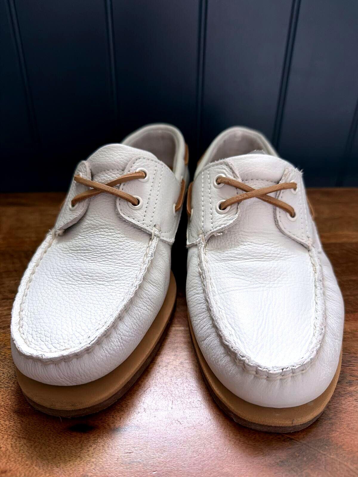 Men’s Timberland Premium leather Classic Boat Shoes In White - UK8 - 3539