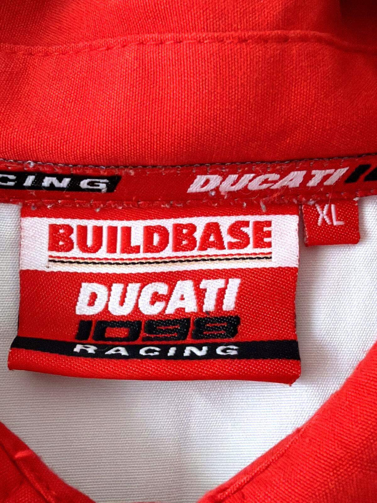 Mens Ducati Corse Red and White Racing Team Shirt - XLarge - 3523