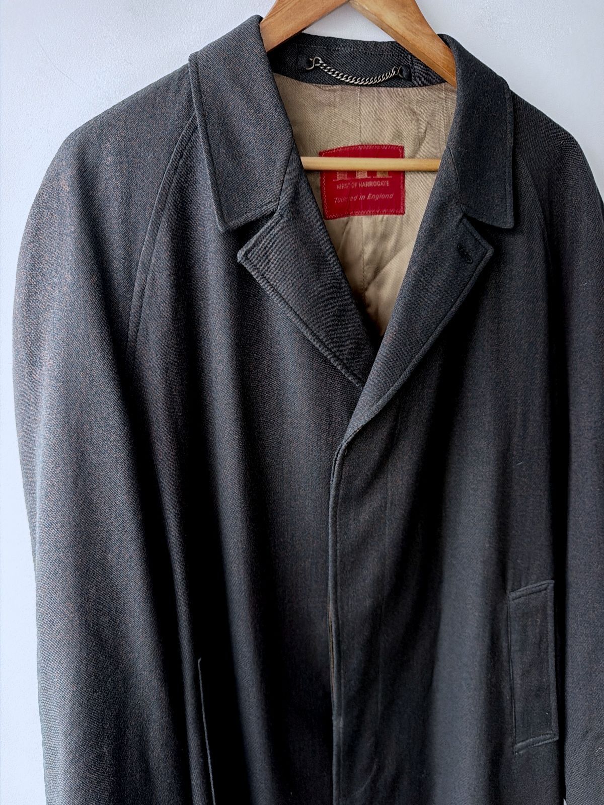 Men's Hirst Of Harrogate Wool Overcoat Jacket In Darl Green - XLarge - 3729