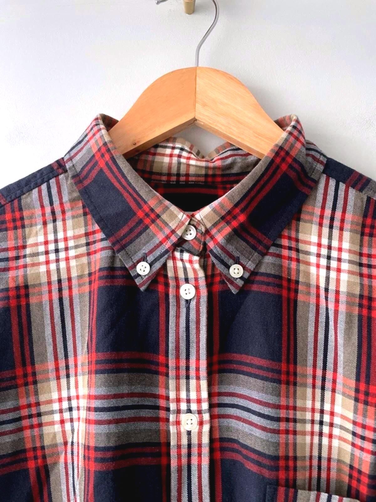 Women’s Gant Flannel Checked Oversized Fit Brushed Cotton Shirt in Blue/Red - UK10 - 2993