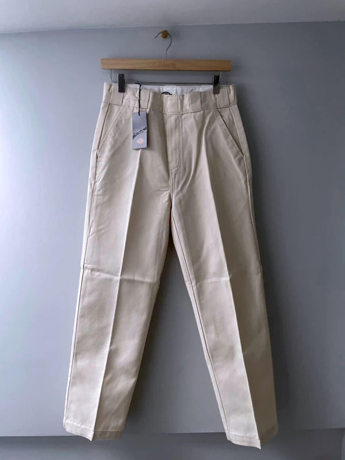 Women’s Dickies Elizaville Straight Leg Trousers In Cream - W28/L29 - 3004