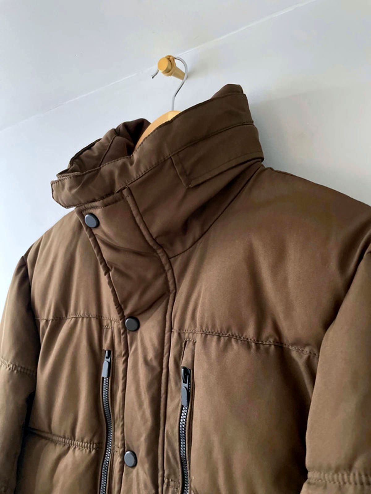 Men’s Zara Hooded Padded Puffer Jacket In Brown - Small - 2495