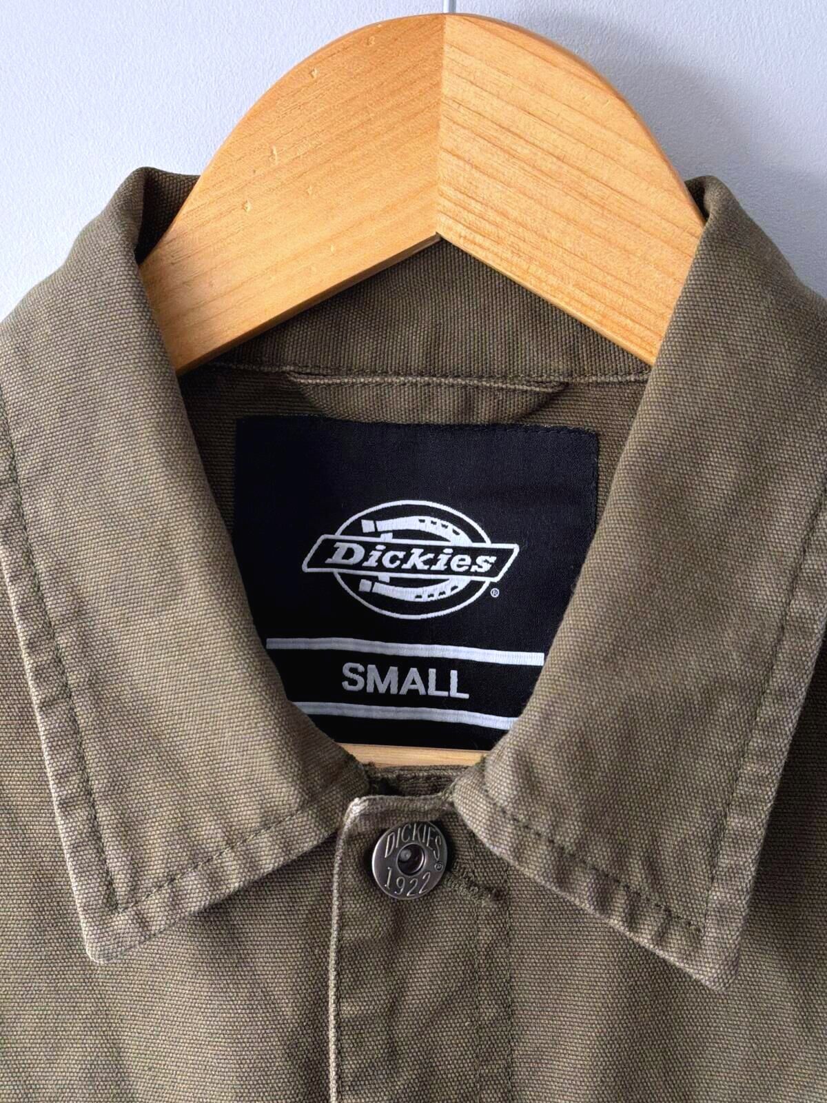 Mens Dickies Workwear Military Style Shirt Jacket In Khaki - Small - 3532