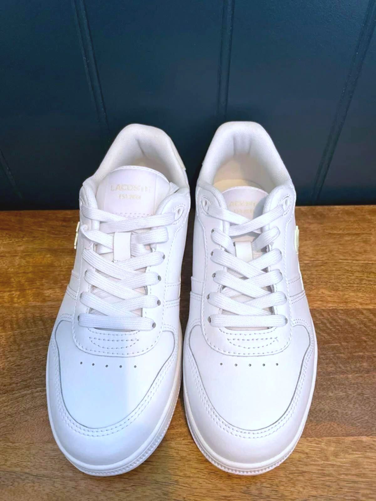 Women’s Lacoste T-Clip Premium Leather Trainers in White - UK4 - 3097