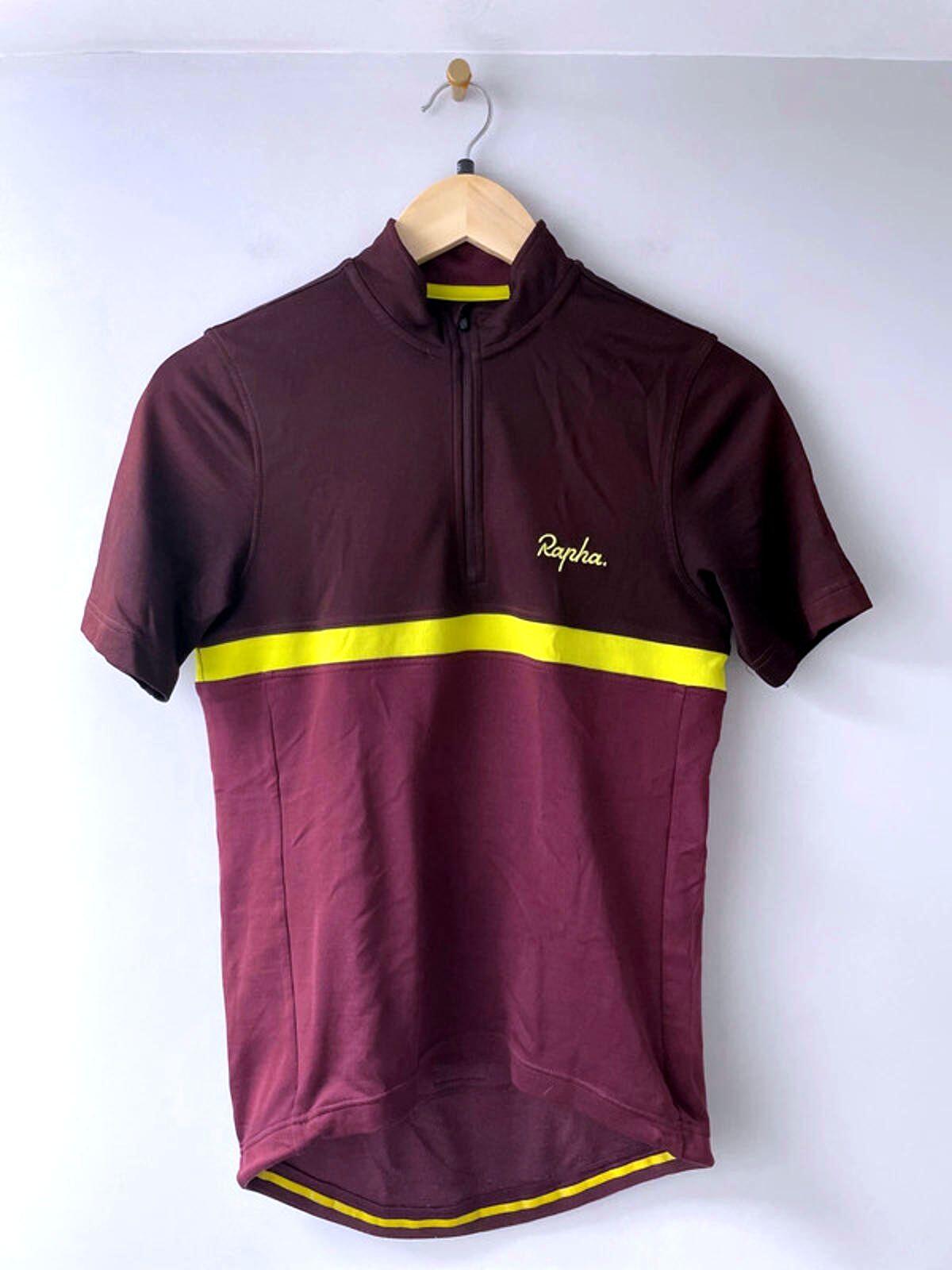 Men’s Rapha Club Merino Wool Cycling Jersey Top In Burgundy - Small - 2317