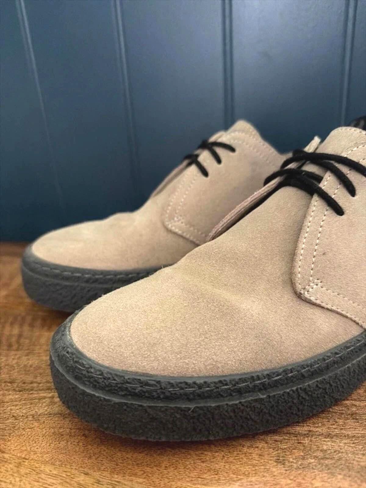 Women’s Fred Perry Linden Lace Up Suede Shoes Trainers In Beige - Uk7 - 3389