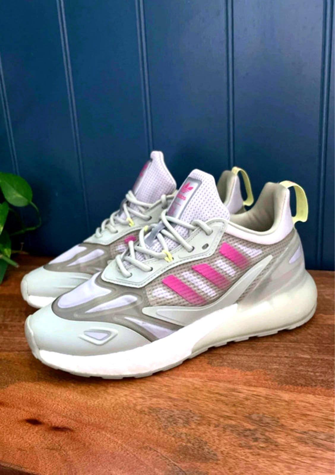 Women’s Adidas ZX 2K Boost 2.0 Trainers In Mint/Fuchsia - UK4 - 2362