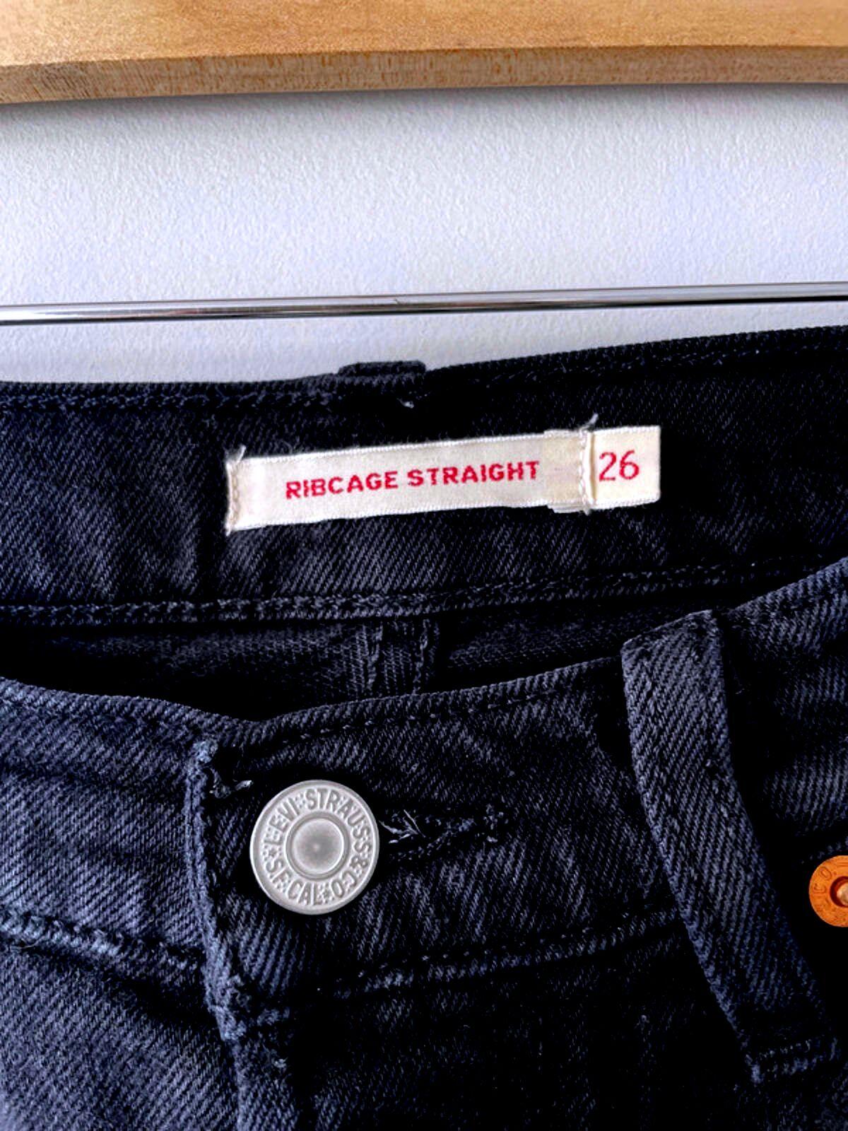 Women’s Levi’s Ribcage Straight High Waisted Fit Black Jeans - W26/L27 -1848