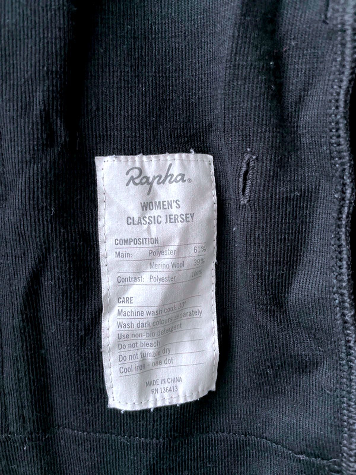 Women’s Rapha Merino Wool Classic Cycling Jersey Top In Black - XSmall - 2267