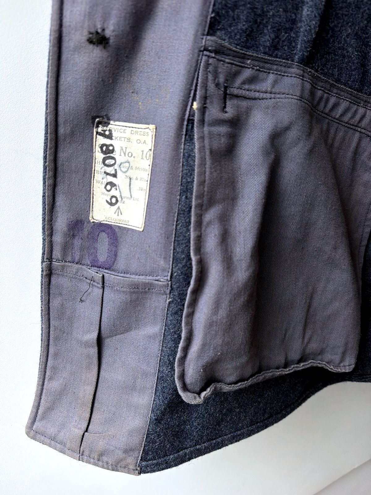 Vintage 1952 RAF Senior Airman's Wool Aircraftsman Jacket In Navy - XSmall -3834