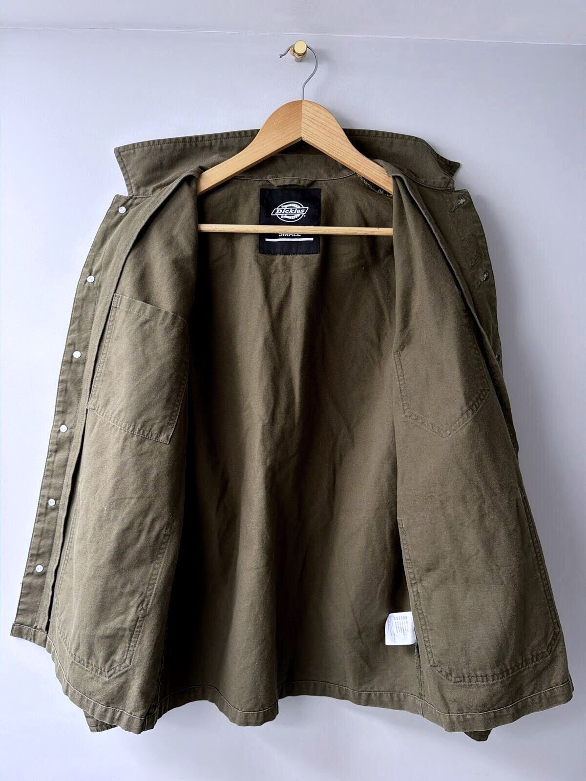 Mens Dickies Workwear Military Style Shirt Jacket In Khaki - Small - 3532