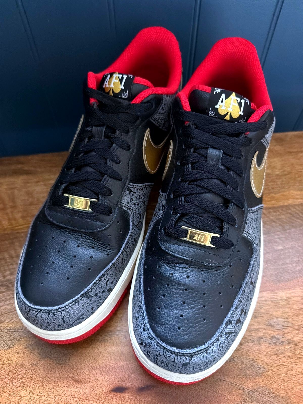 Men’s Nike Air Force 1 Low 07 LX Spades Rare Trainers In Black  - UK11.5 - 3817