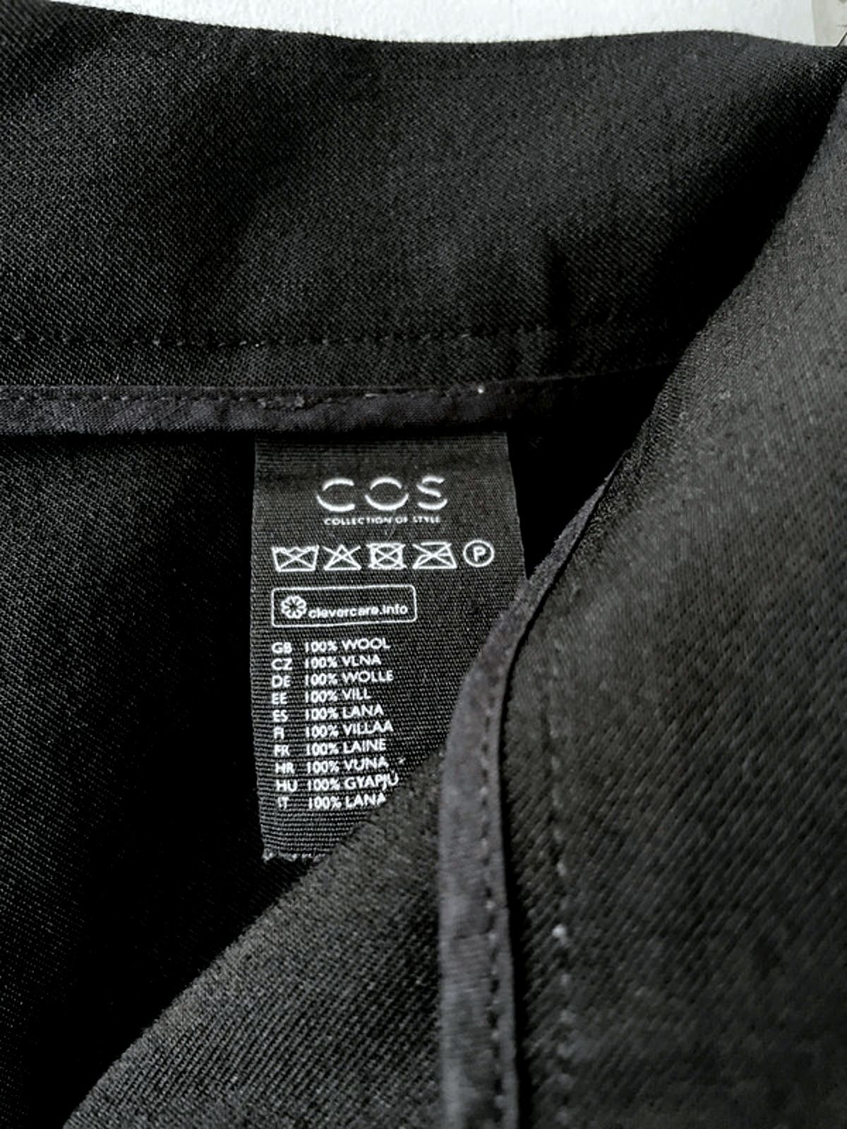 Women’s Cos Crop Fit 100% Wool Wide Leg Trousers In Black - W32/L24 - 2884