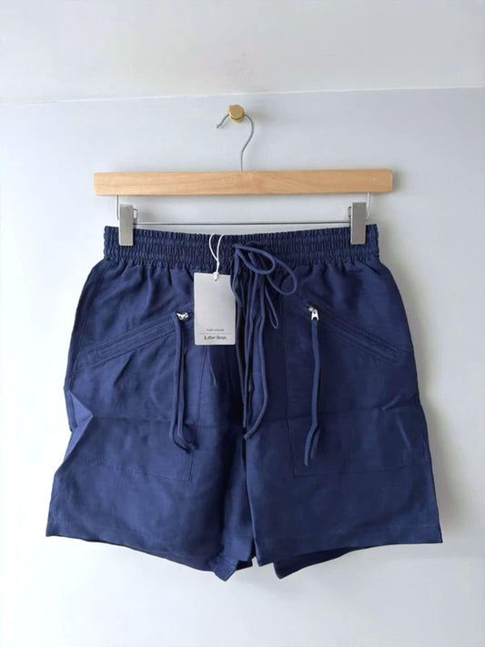 Women’s & Other Stories High Waisted Linen Shorts In Navy - XSmall - 3364