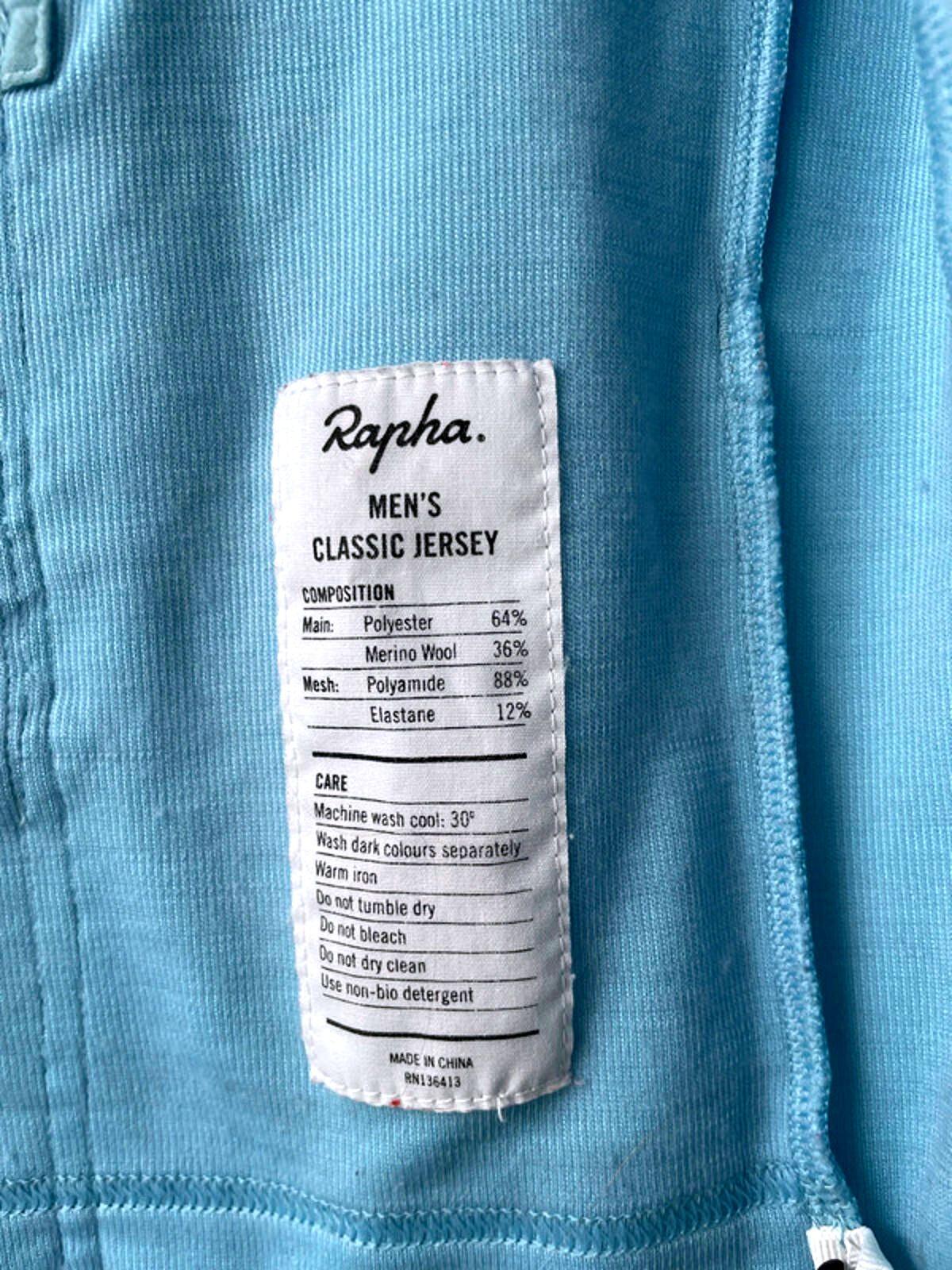 Men’s Rapha Classic Cycling Jersey Merino Wool In Light Blue - XSmall - 2212