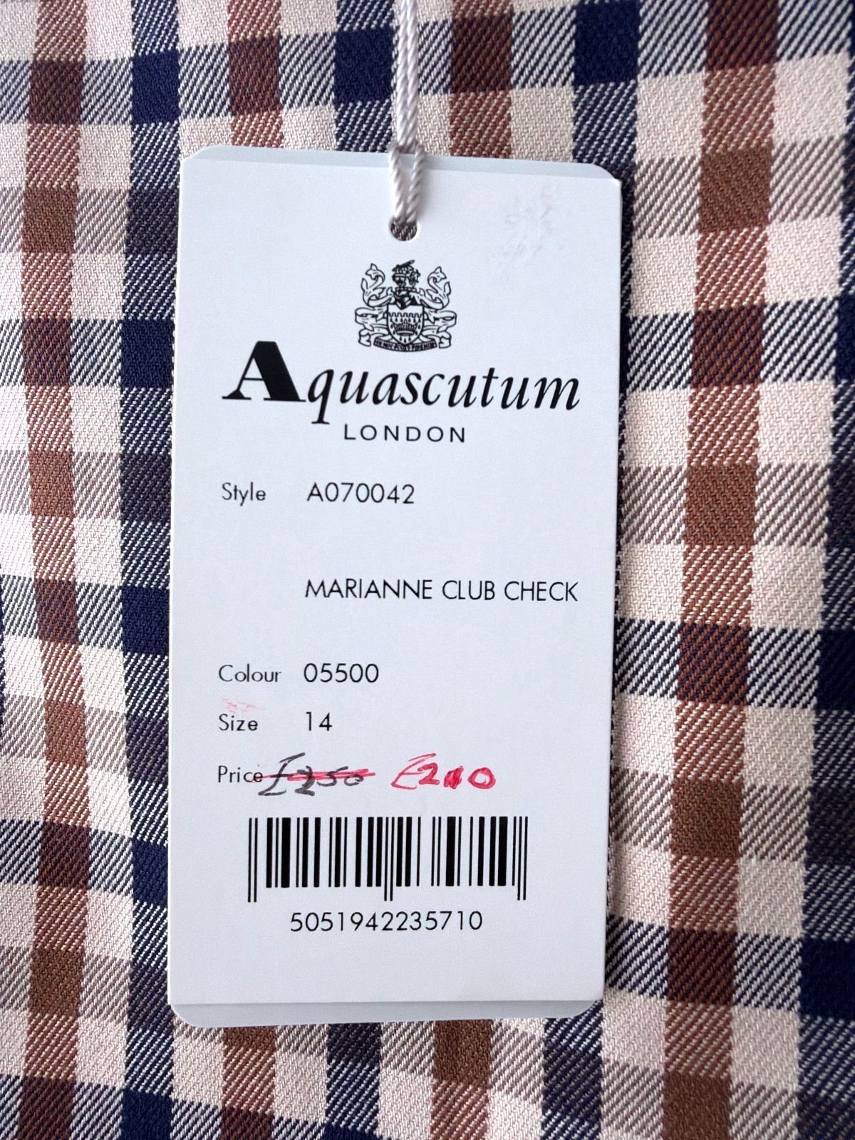 Women's Aquascutum Marianne Club Check Skirt RRP £250 - Uk14 - 3599
