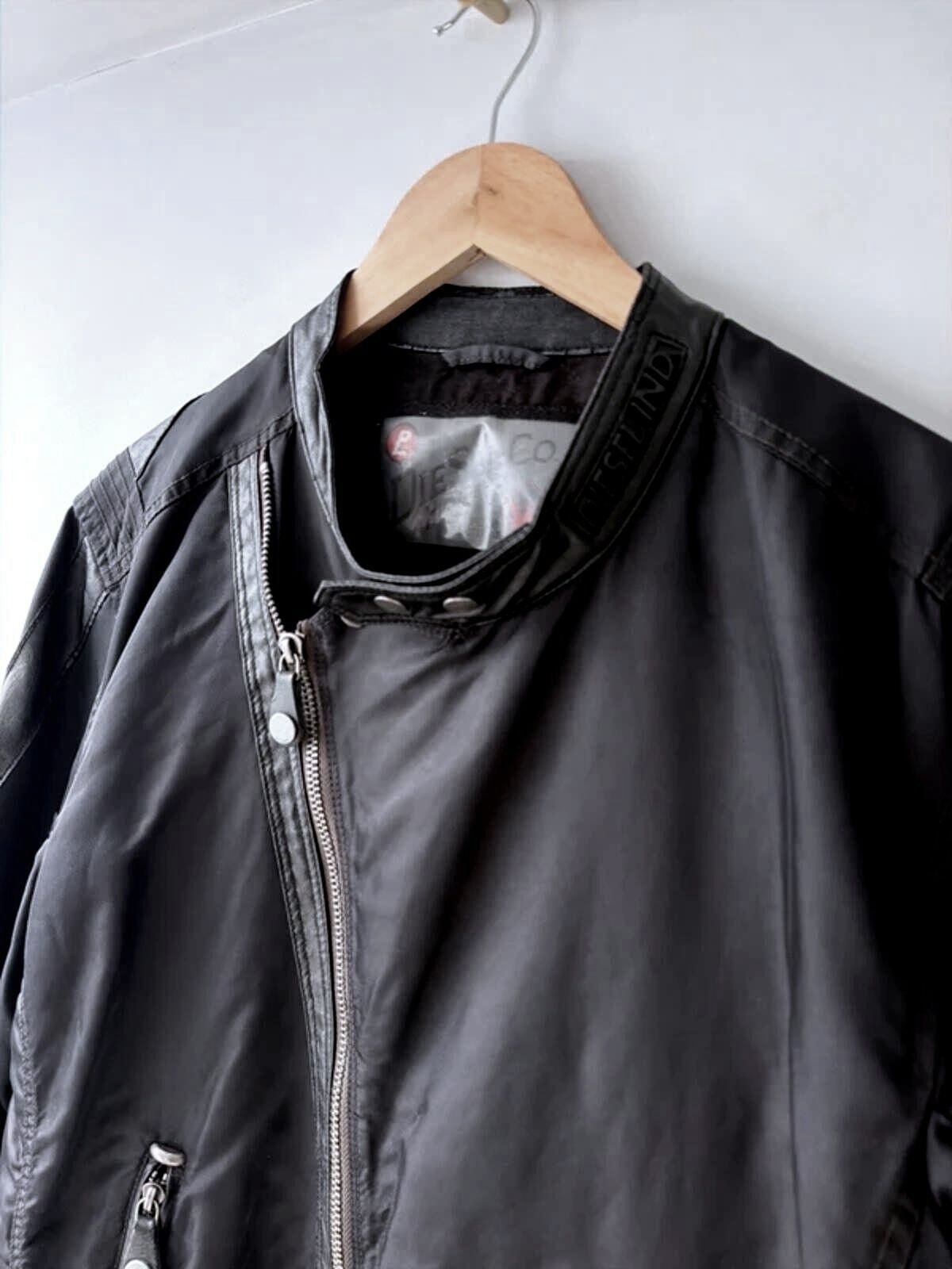 Mens Diesel FLA Speed King Daytona Vintage Biker Jacket In Black - Large - 3550