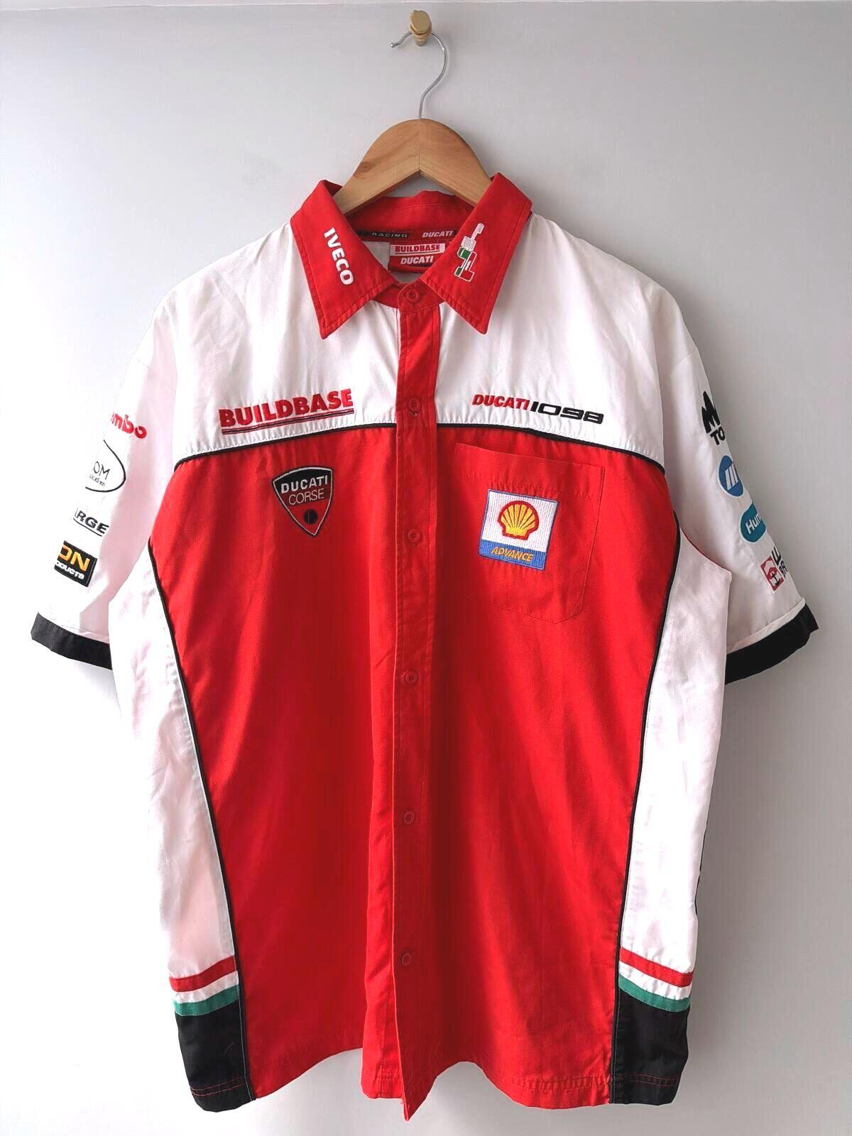 Mens Ducati Corse Red and White Racing Team Shirt - XLarge - 3523