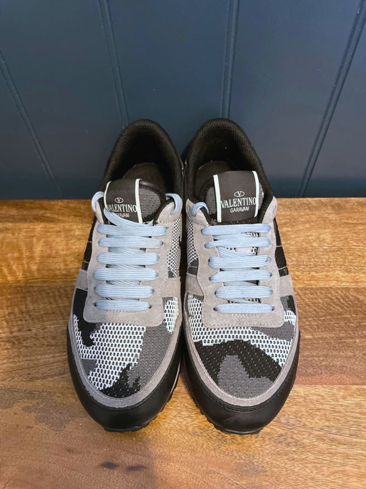 Women’s Valentino Garavani Camouflage Suede Trainers in Black/Grey - UK5 - 2656