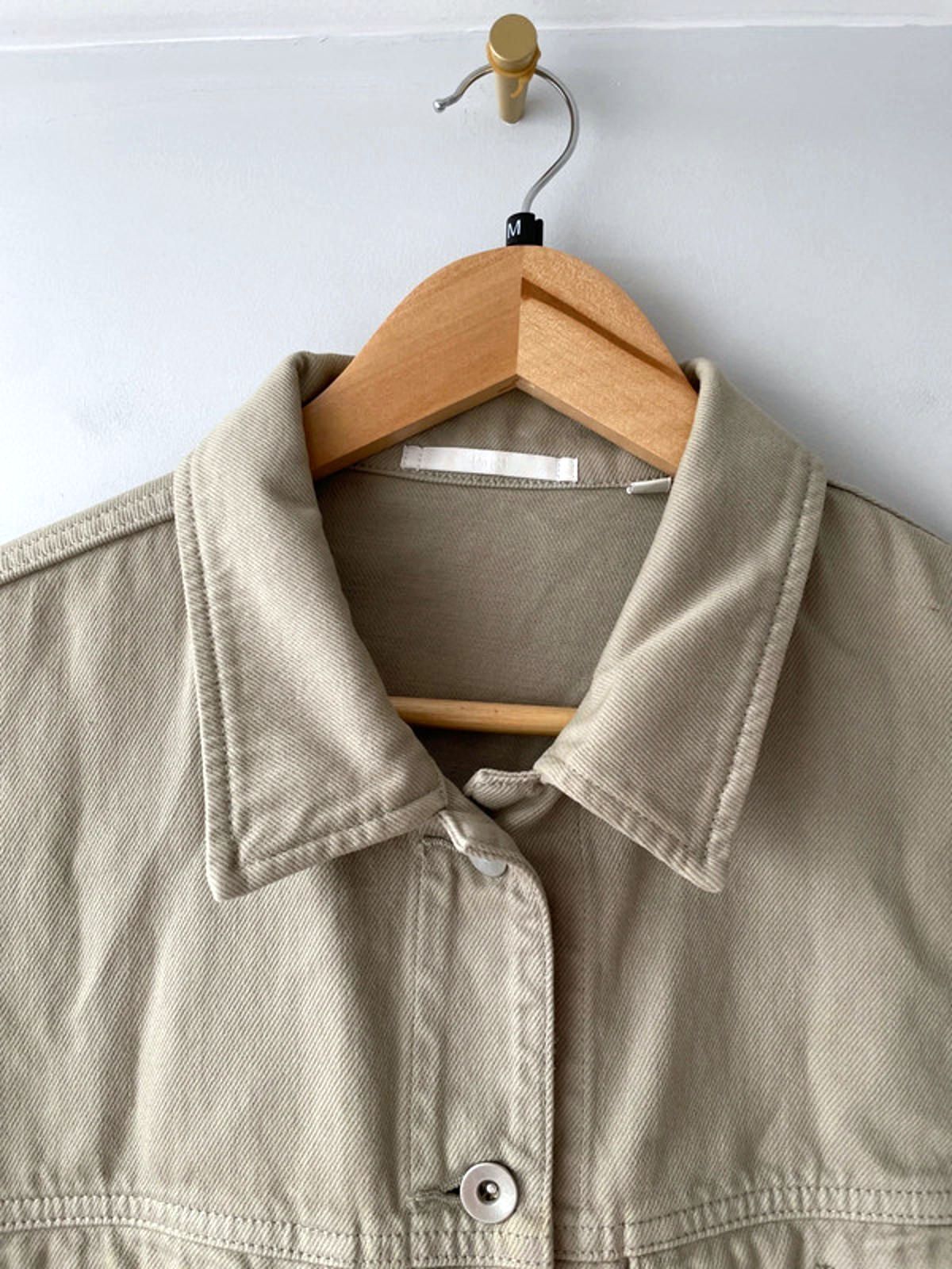 Women’s Uniqlo Cropped Oversized Fit Denim Jacket In Beige - Medium - 2027
