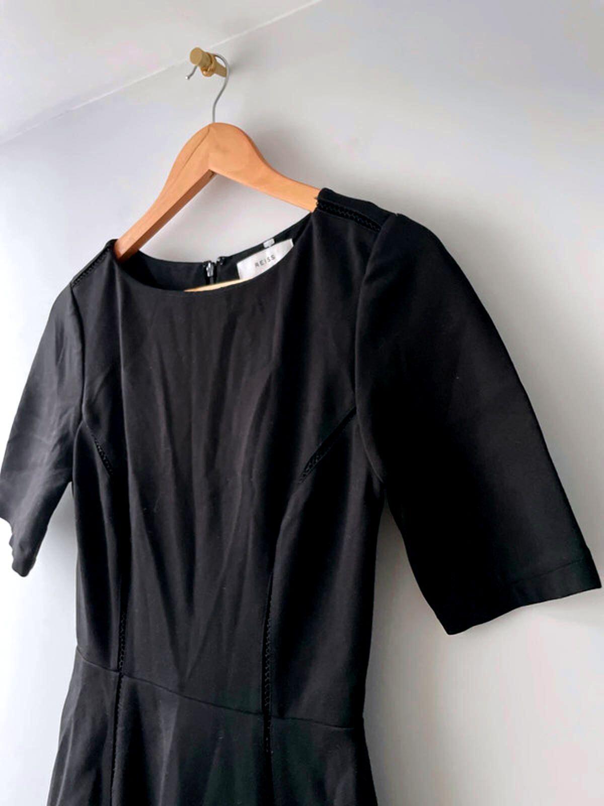 Women’s Reiss Tianna Half Sleeve Fit & Flare Dress In Black - UK 6 - 2750